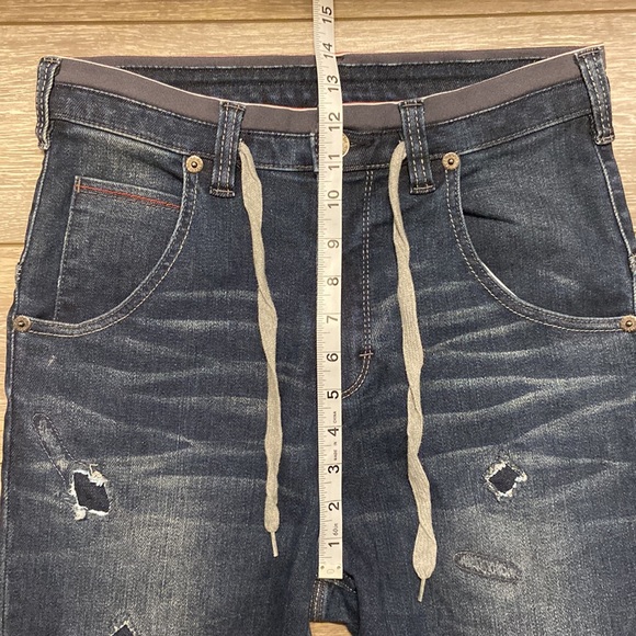 BIG TRAIN OSAKA JEANS JAPANESE STRETCH DENIM DRAWSTRING WAIST BLUE WAIST 29” - Picture 3 of 13